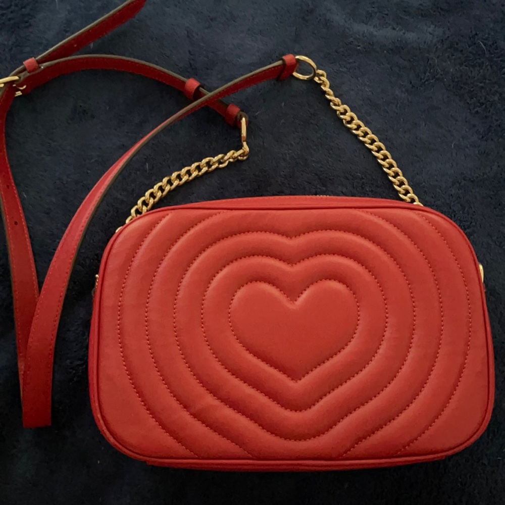 Coach heart red leather jes bag